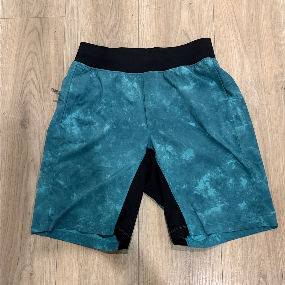 lululemon athletica Teal and Black Athletic Shorts